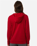 Adidas AT209 Women's Game & Go Fleece Full-Zip Hooded Sweatshirt - Team Power Red/ Black - model back