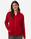 Adidas AT209 Women's Game & Go Fleece Full-Zip Hooded Sweatshirt - Team Power Red/ Black - model front