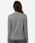 Adidas AT105 Women's Pregame Long Sleeve T-Shirt - Medium Grey Heather/ Black - model back
