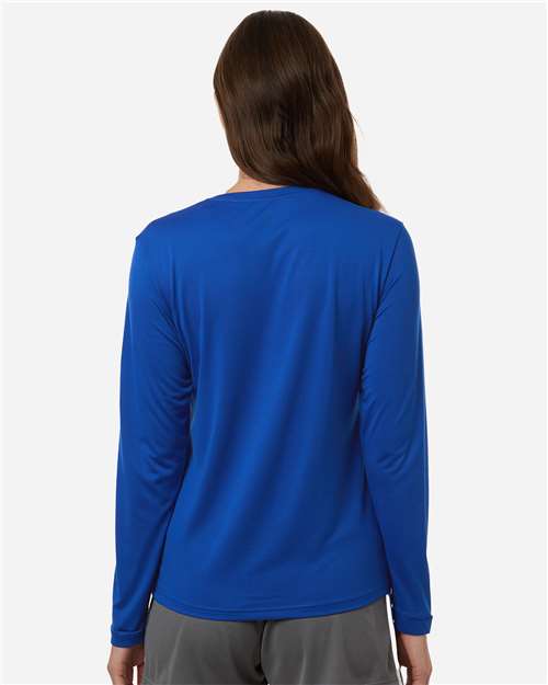 Adidas AT105 Women's Pregame Long Sleeve T-Shirt - Team Royal Blue/ White - model back