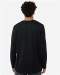 Adidas AT104 Men's Pregame Long Sleeve T-Shirt - Black/ White - model back