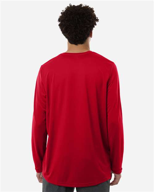 Adidas AT104 Men's Pregame Long Sleeve T-Shirt - Team Power Red/ White - model back