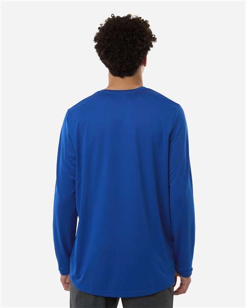 Adidas AT104 Men's Pregame Long Sleeve T-Shirt - Team Royal Blue/ White - model back