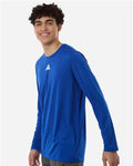 Adidas AT104 Men's Pregame Long Sleeve T-Shirt - Team Royal Blue/ White - model side
