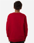 Adidas AT202 Youth Fleece Crewneck Sweatshirt - Team Power Red/ White - model back