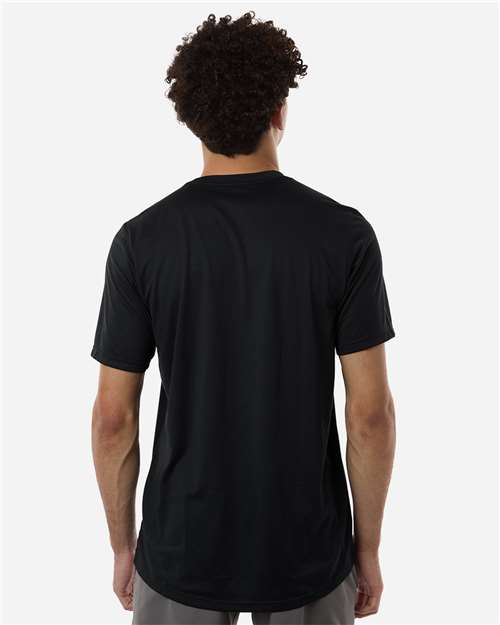 Adidas AT101 Men's Pregame T-Shirt - Black/ White - model back