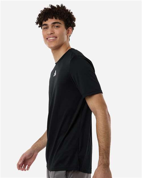 Adidas AT101 Men's Pregame T-Shirt - Black/ White - model side