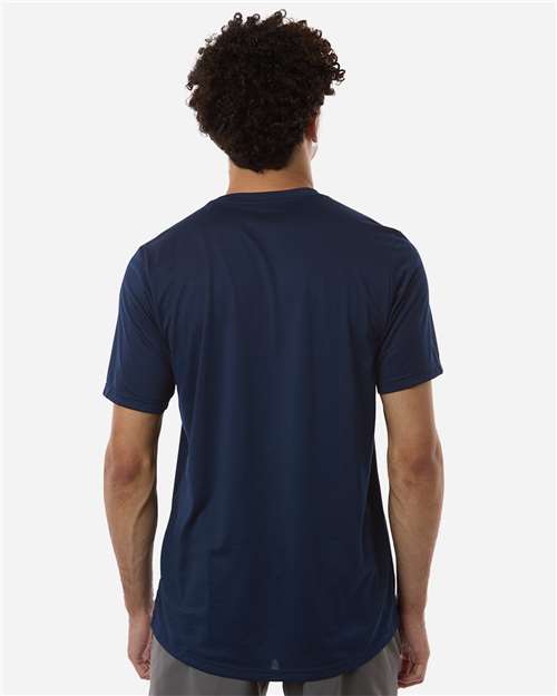 Adidas AT101 Men's Pregame T-Shirt - Team Navy Blue/ White - model back
