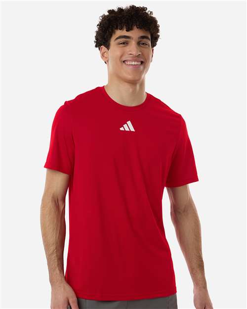 Adidas AT101 Men's Pregame T-Shirt - Team Power Red/ White - model front