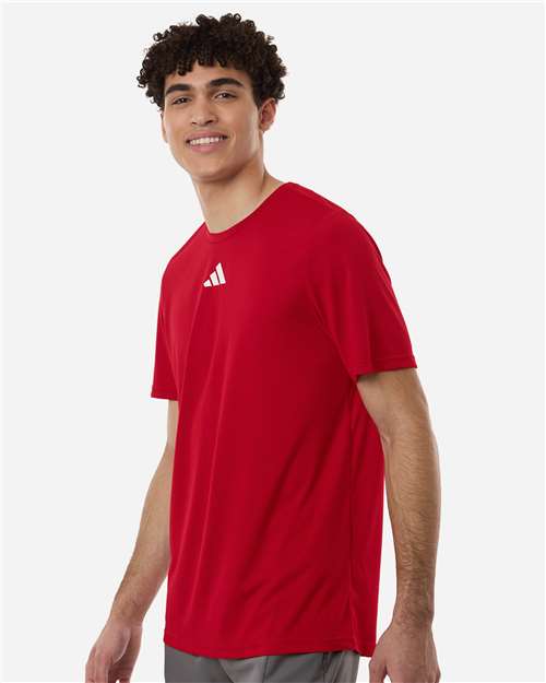 Adidas AT101 Men's Pregame T-Shirt - Team Power Red/ White - model side