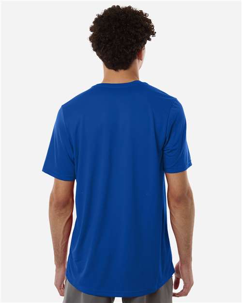 Adidas AT101 Men's Pregame T-Shirt - Team Royal Blue/ White - model back
