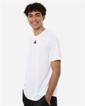 Adidas AT101 Men's Pregame T-Shirt - White/ Black - model side