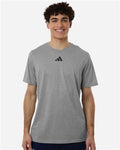 Adidas AT101 Men's Pregame T-Shirt - Medium Grey Heather/ Black - model front