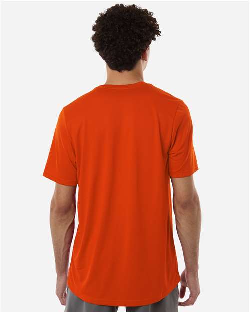 Adidas AT101 Men's Pregame T-Shirt - Collegiate Orange/ White - model back