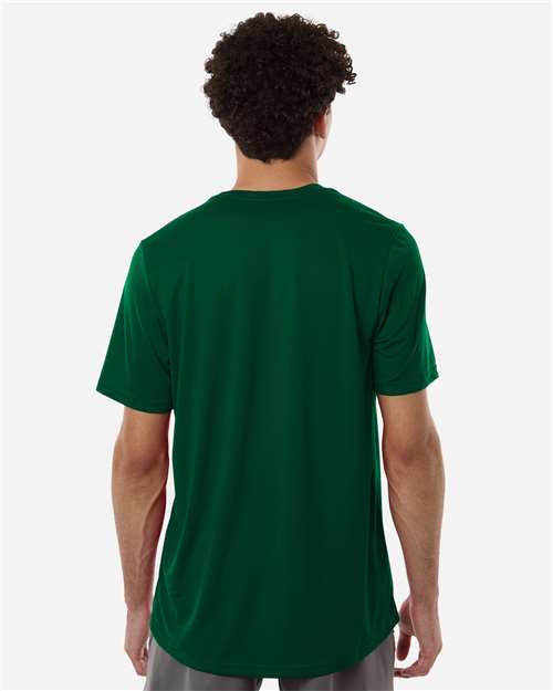 Adidas AT101 Men's Pregame T-Shirt - Dark Green/ White - model back