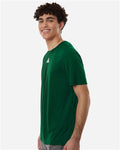 Adidas AT101 Men's Pregame T-Shirt - Dark Green/ White - model side