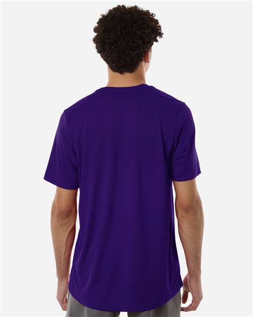 Adidas AT101 Men's Pregame T-Shirt - Team Collegiate Purple/ White - model back