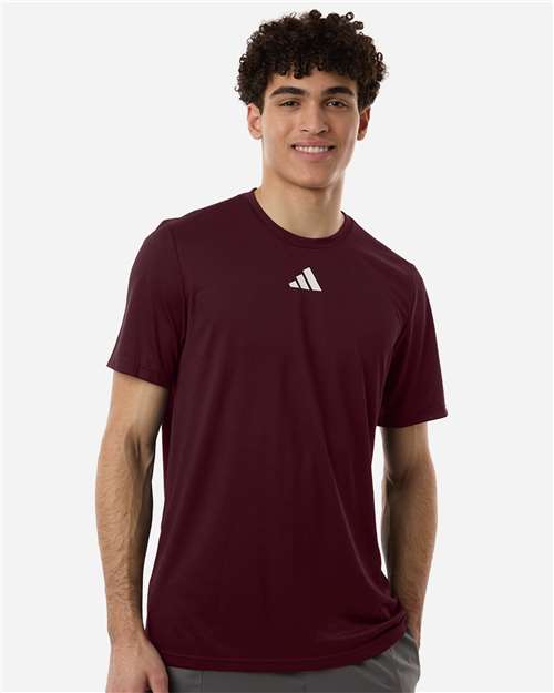 Adidas AT101 Men's Pregame T-Shirt - Team Maroon/ White - model front