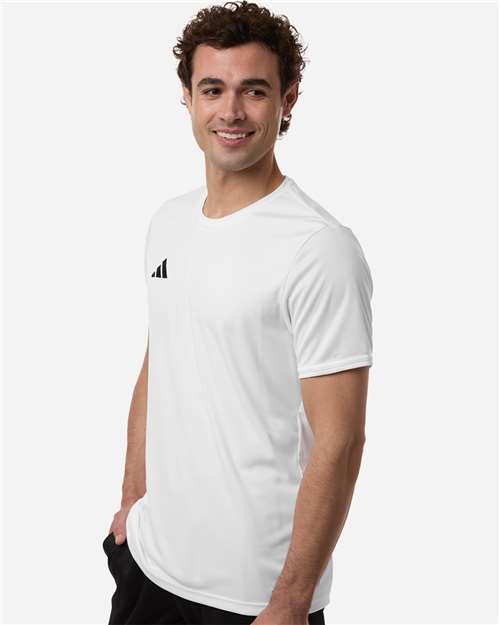 Adidas AT115 Men's Entrada 26 Jersey - White/ Black - model side