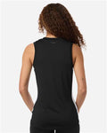 Adidas AT120 Women's Quickset V-Neck Sleeveless Jersey - Black/ White - model back