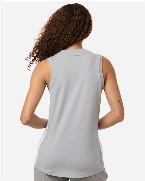 Adidas AT120 Women's Quickset V-Neck Sleeveless Jersey - Team Light Grey/ White - model back