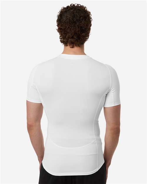 Adidas AT130 Men's Techfit Compression T-Shirt - White - model back