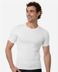 Adidas AT130 Men's Techfit Compression T-Shirt - White - model front