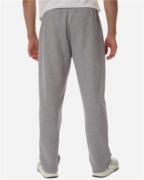 Adidas AT215 Men's Fleece Sweatpants - Medium Grey Heather/ White - model back