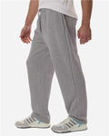 Adidas AT215 Men's Fleece Sweatpants - Medium Grey Heather/ White - model side