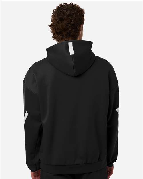 Adidas AT220 Men's Z.N.E Full-Zip Hooded Sweatshirt - Black/ White - model back