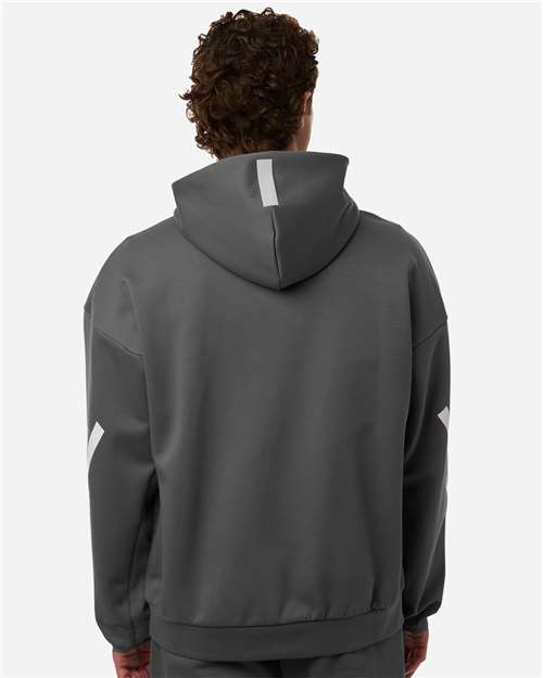 Adidas AT220 Men's Z.N.E Full-Zip Hooded Sweatshirt - Team Grey Four/ White - model back