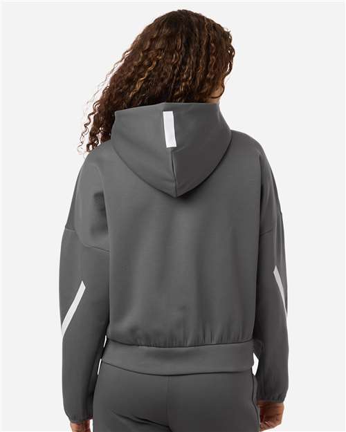 Adidas AT221 Women's Z.N.E Full-Zip Hooded Sweatshirt - Team Grey Four/ White - model back