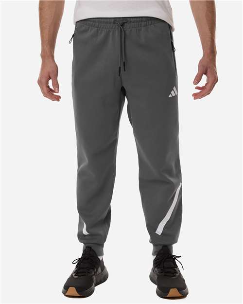 Adidas AT222 Men's Z.N.E Joggers - Team Grey Four/ White - model front