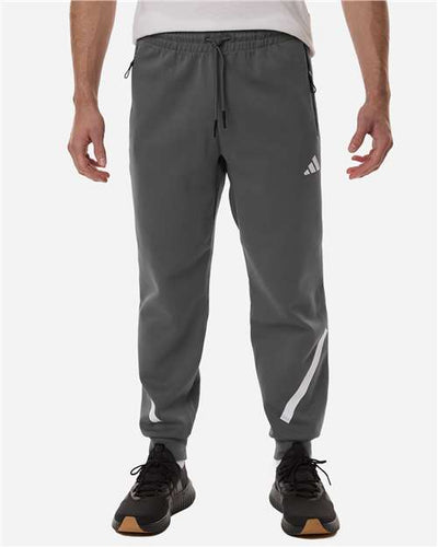 Adidas AT222 Men's Z.N.E Joggers - Team Grey Four/ White - model front