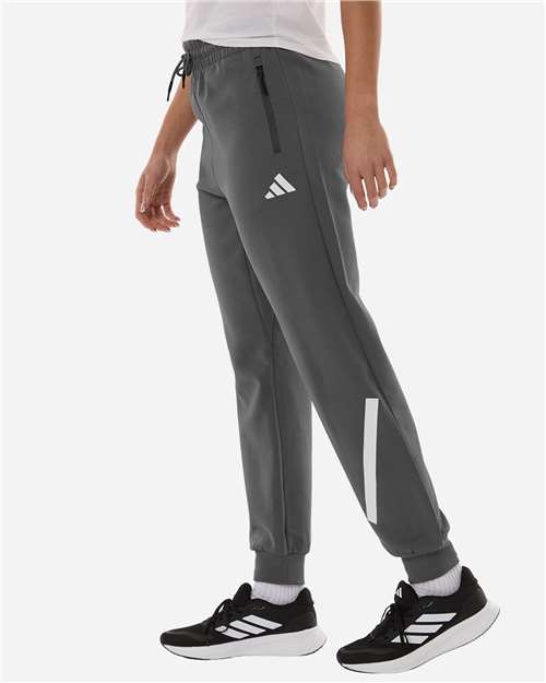 Adidas AT223 Women's Z.N.E Joggers - Team Grey Four/ White - model side