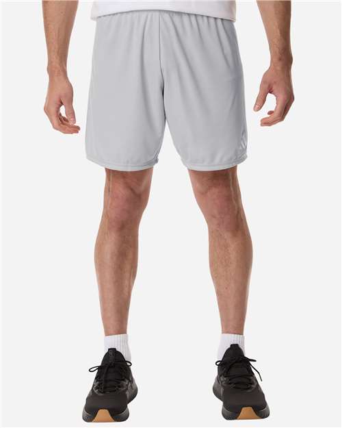 Adidas AT315 Men's Entrada 26 Shorts - Team Light Grey/ White - model front
