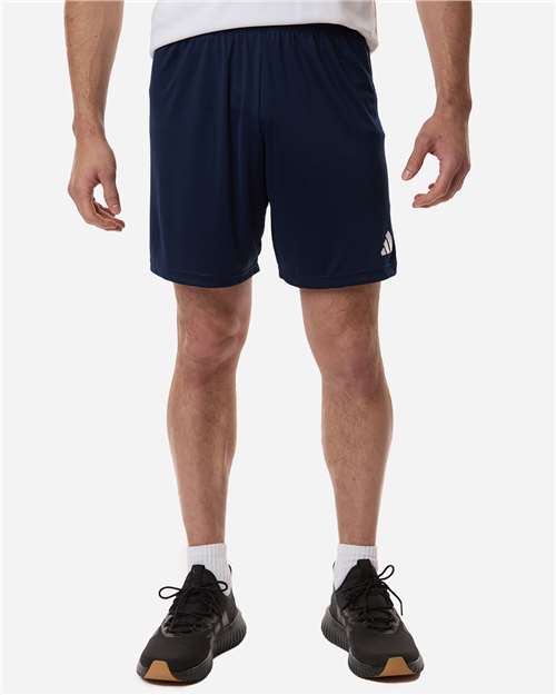 Adidas AT315 Men's Entrada 26 Shorts - Team Navy Blue/ White - model front