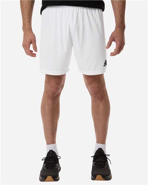 Adidas AT315 Men's Entrada 26 Shorts - White/ Black - model front