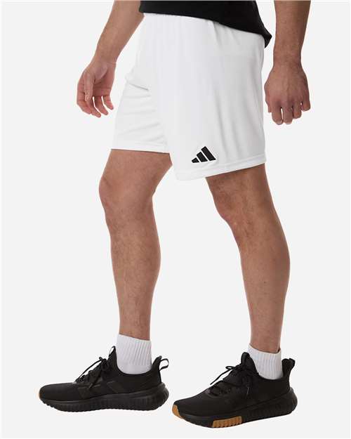 Adidas AT315 Men's Entrada 26 Shorts - White/ Black - model side