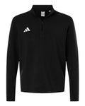 Adidas AT400 Men's 3-Stripes Quarter-Zip Pullover - Black/ White - front