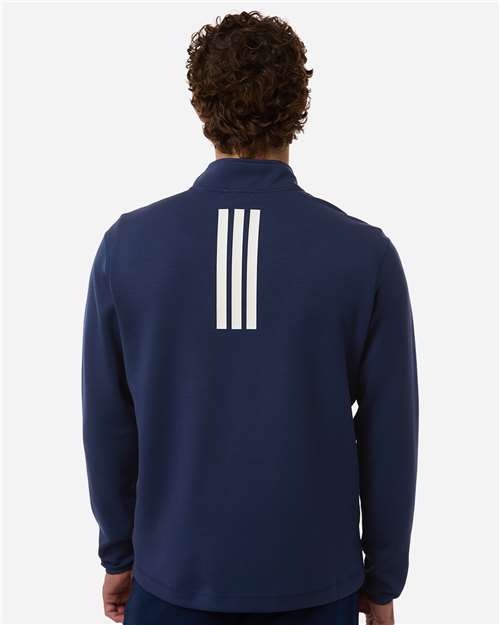 Adidas AT400 Men's 3-Stripes Quarter-Zip Pullover - Team Navy Blue/ White - model back