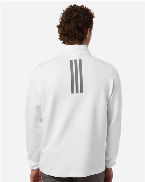 Adidas AT400 Men's 3-Stripes Quarter-Zip Pullover - White/ Team Grey Four - model back