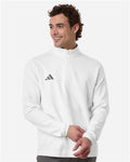 Adidas AT400 Men's 3-Stripes Quarter-Zip Pullover - White/ Team Grey Four - model front