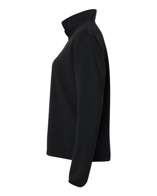 Adidas AT401 Women's 3-Stripes Quarter-Zip Pullover - Black/ White - side