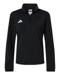 Adidas AT401 Women's 3-Stripes Quarter-Zip Pullover - Black/ White - front