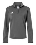 Adidas AT401 Women's 3-Stripes Quarter-Zip Pullover - Team Grey Four/ White - front
