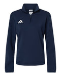 Adidas AT401 Women's 3-Stripes Quarter-Zip Pullover - Team Navy Blue/ White - front