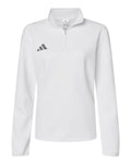 Adidas AT401 Women's 3-Stripes Quarter-Zip Pullover - White/ Team Grey Four - front