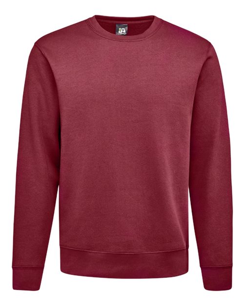 J. America 8721 Unisex BTB Fleece Crewneck Sweatshirt - Maroon - front