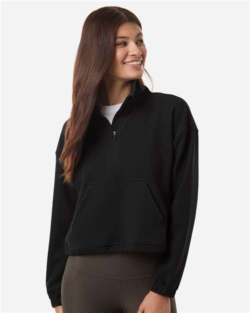 Swannies SWKL400L Women's Kenna Quarter-Zip Pullover - Black - model front